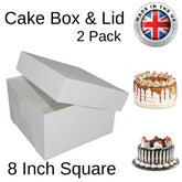 2X Cake Box 8"(8" Lid & 8" Base) Cake Box